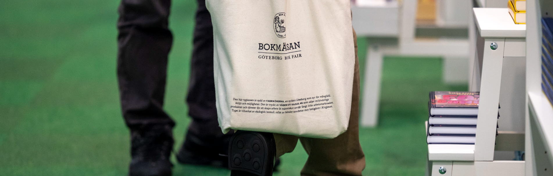 Tote bag with the Gothenburg Book Fair Logo
