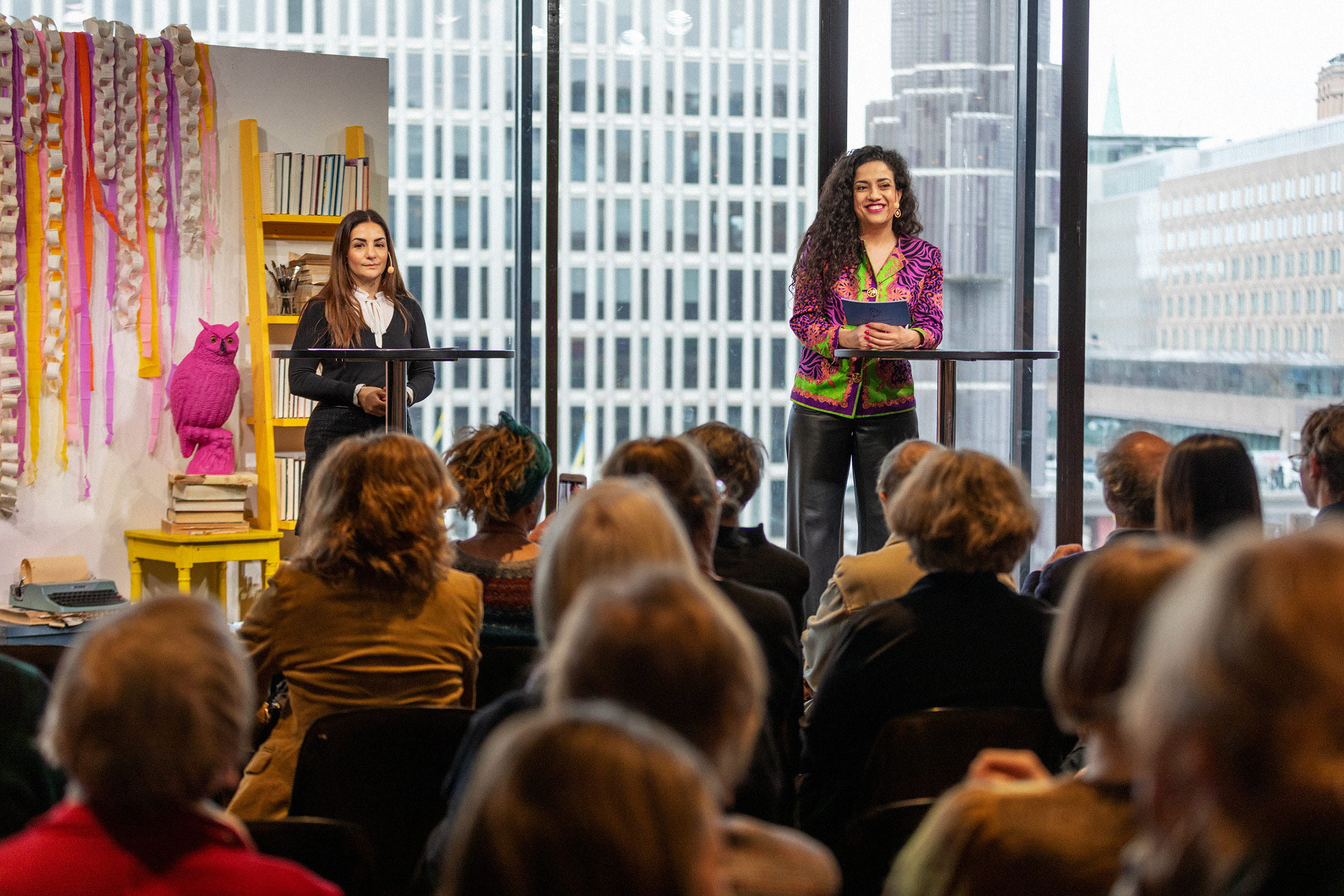 Minister of Culture Parisa Liljestrand and Poet Athena Farrokhzad