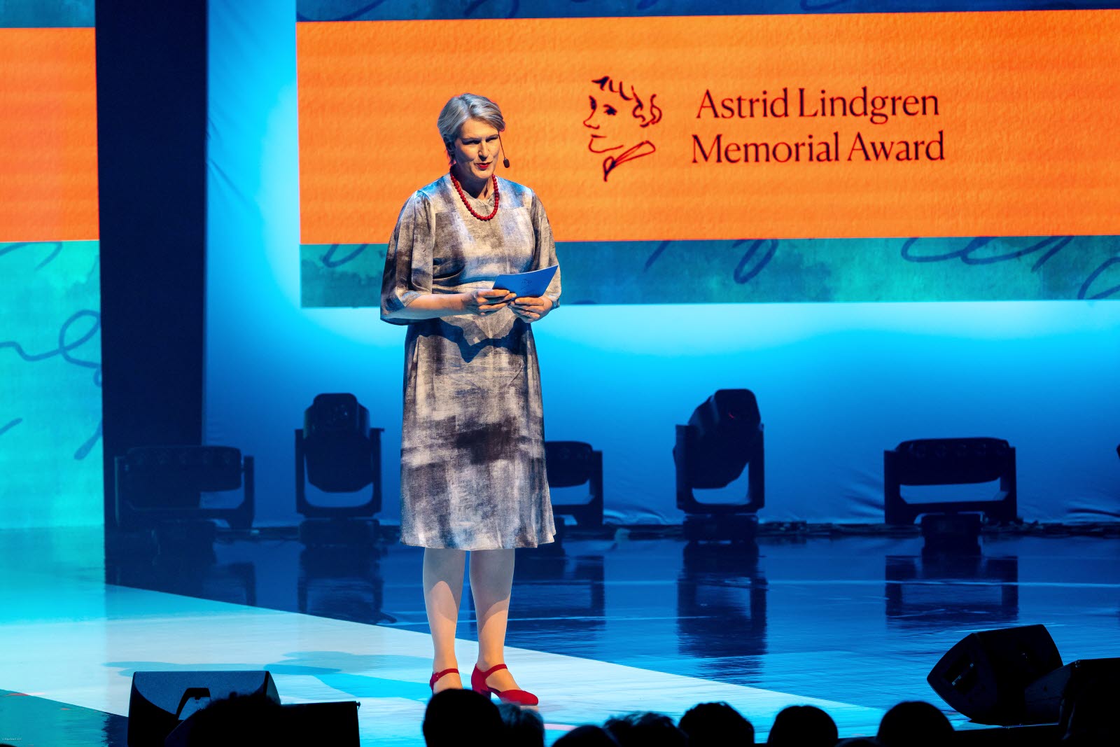 Kajsa Ravin, Director General of the Swedish Arts Council, on stage
